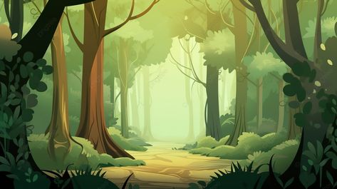 Path Through The Forest Background Simple Forest Background, Forest Path Illustration, Fantasy Forest Background, Picture Of Forest, Animated Forest, Forest Animated, Shop Mural, Free Green Screen Backgrounds, Forest Vector