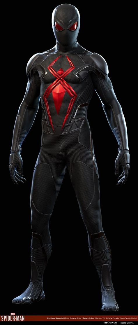 ArtStation - Marvel's Spider-Man: Dark Suit, Henrique Naspolini Kurama Susanoo, All Spiderman, Superhero Suits, Image Spiderman, Spiderman Suits, Scarlet Spider, Spiderman Ps4, Dark Suit, Black Spiderman