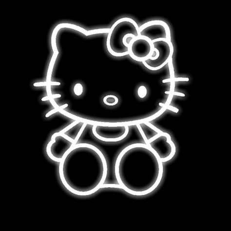 Neon Hello Kitty, Art Hello Kitty, Watermark Ideas, Images Hello Kitty, Y2k Hello Kitty, Hello Kitty Images, Hello Kitty Themes, Hello Kitty Aesthetic, Doodle Tattoo