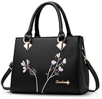 NICOLE&DORIS Retro Women Top Handle Handbags Tote Purse Shoulder Bag Crossbody Bag PU Leather Black: Amazon.co.uk: Luggage Womens Work Bag, Leather Work Bag, Hand Bags For Women, Floral Handbags, Hobo Crossbody Bag, Handbags Casual, Work Bag, Shoulder Messenger Bag, Seychelles