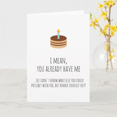 Funny Birthday Card for Boyfriend | Zazzle Funny Birthday Quotes For Boyfriend, What To Write In A Birthday Card For Boyfriend, Boyfriend Birthday Card Message, Funny Cards For Boyfriend, Diy Birthday Card For Boyfriend, Dirty Birthday Cards, Birthday Greetings For Boyfriend, Happy Birthday Boyfriend, Cute Birthday Wishes