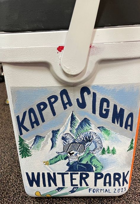 Kappa Sigma Cooler, Formal Coolers, Frat Formal, Formal Cooler Ideas, Shot Ski, Fraternity Coolers, Formal Cooler, Kappa Sigma, Cooler Ideas