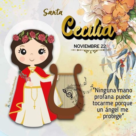 Saint Cecilia, St Cecilia, Santa Cecilia, All Saints Day, All Saints, Fancy Dress, Cartoon Art, Doodles, Angeles