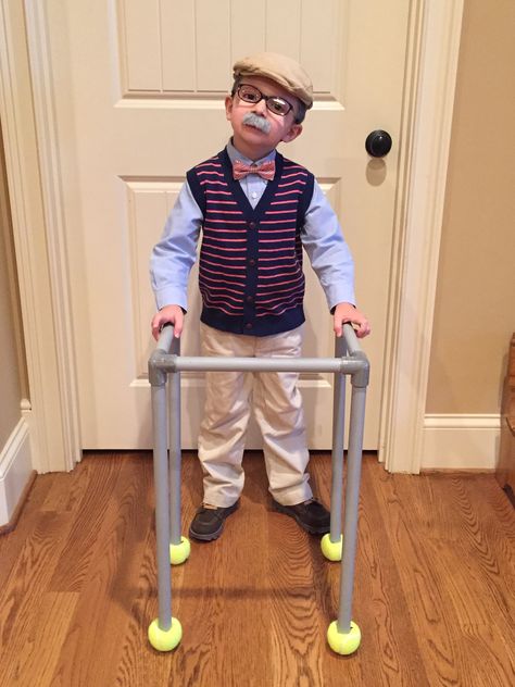 100th Day of School costume.  Toddler Old Man costume. Dress Like A Grandpa Day At School, Diy 100 Day Of School Old Man, 100 Th Day Of School Costume, Old Man Outfit For 100th Day Of School, 100 Year Old Man For 100th Day Of School, Old Man Outfit For Kids, Kids Dressing Up As 100 Years Old, 100 Year Old Costume For Kids Boys, 100 Days Of School Dress Up Old Man