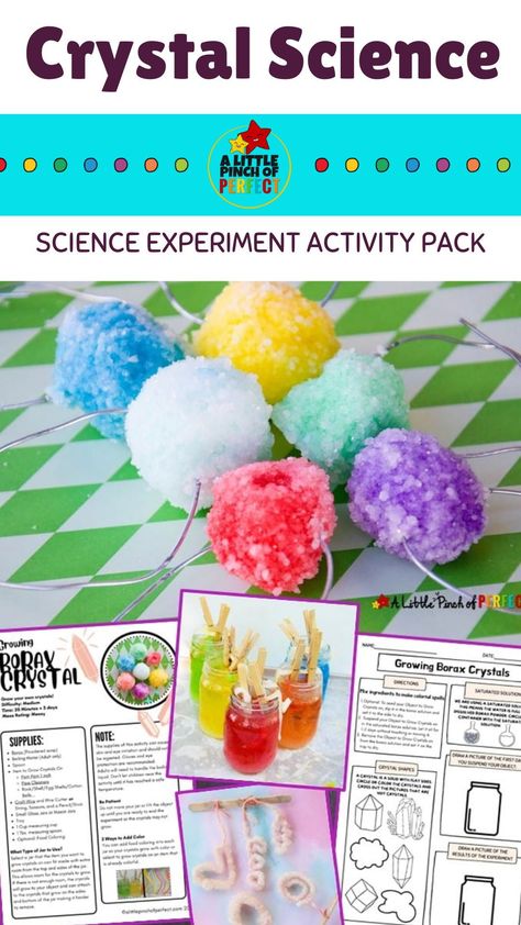 Make crystal balls from borax solution and pom poms! Your children will love this science experiment that’s also a craft. My children ages 8 and 10 had so much fun making crystal balls that once the experiment was finished we reused our borax solution and made another batch of ornaments. Borax Crystal Ornaments, Slime Science, Borax Crystals, Growing Crystals, Homeschool Projects, Homeschool Crafts, Homeschool Tips, Homeschool Elementary, Crystal Balls