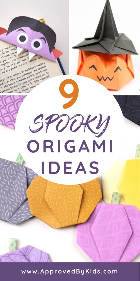 Easy Halloween Origami, Origami Fall Decorations, Halloween Crafts For Kids 10-12, Halloween Origami Easy, Middle School Crafts Projects, Spooky Origami, Origami Jack O Lantern, Fall Origami, Oragami Ideas Cute