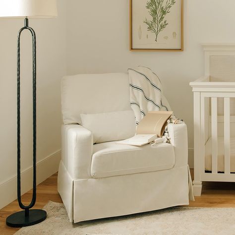 Namesake Crawford Pillowback Comfort Swivel Glider in Performance Cream Eco-Weave, Water Repellent & Stain Resistant, Greenguard Gold & CertiPUR-US Certified Cozy Seats, Baby To Sleep, Glider Chair, Chair And A Half, Mini Crib, Swivel Glider, Recycled Yarn, Nursery Inspiration, Sit Back And Relax