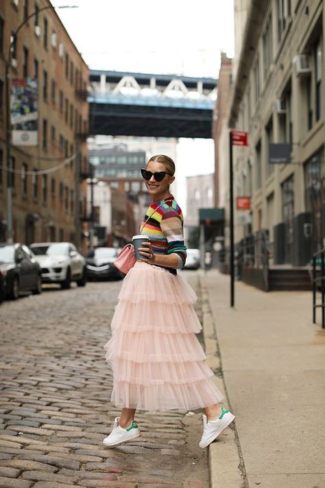 ATLANTIC-PACIFIC COLLECTION // TULLE SKIRTS Pink Tulle Skirt Outfit Winter, How To Style Printed Skirt, Tulle Skirt And Sneakers, Skirt With Sneakers Winter, Womens Pink Outfits, Tulle Skirt With Sneakers, Maxi Tulle Skirt Outfit, Maxi Skirt With Sneakers, Tulle Maxi Skirt Outfit