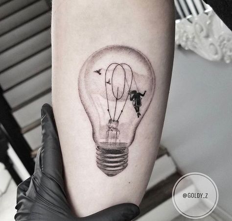 Light Bulb Tattoo, Cute Tattoos Quotes, Bulb Drawing, Bulb Tattoo, Cute Shoulder Tattoos, Lightbulb Tattoo, Bulb Art, Black And Grey Tattoos For Men, Black And Grey Tattoos Sleeve