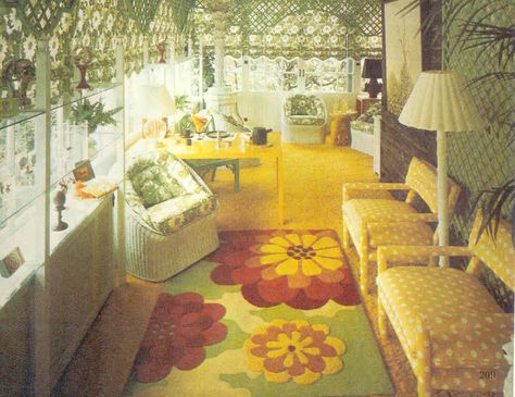 Sunroom Vintage, Retro Rooms, 70s Interior, 1970s Decor, 1970s Home, Retro Interior Design, 1960's Fashion, 70s Home, 70s Decor