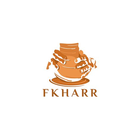 Design a Pottery logo for FKHARR company by Abeeriens Pottery Branding Design, Pottery Logo Design Ideas, Ceramic Logo Design, Pottery Logo Design, Pottery Tattoo, Jewelry Logo Inspiration, Logo Pottery, Clay Logo, Pottery Logo