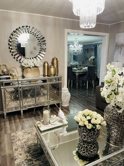 Silver living room decor