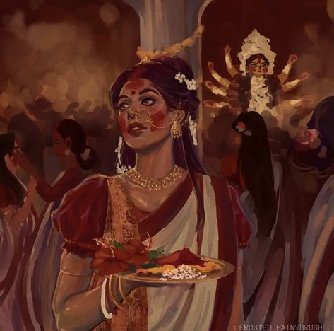 Aesthetic Art Indian, South Asian Paintings, South Asian Aesthetic Art, Desi Digital Art, Sanatani Women Aesthetics, South Asian Fantasy Art, Desi Character Art, South Asian Art Aesthetic, South Asian Women Art