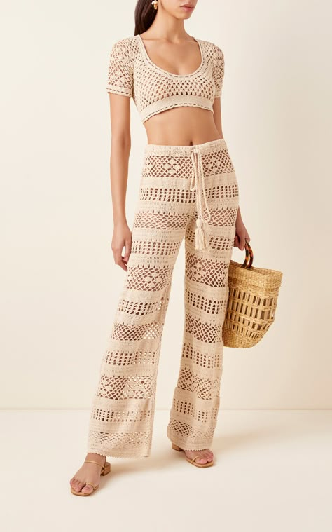 Crochet Pant Outfit, Crochet Pants Outfit, Akoia Swim, Crochet Trousers, Crochet Pant, Crochet Pants Pattern, Crochet Pants, Mode Crochet, Crochet Set