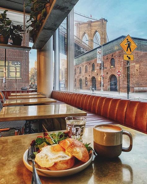 New York | Travel community on Instagram: “✨Breakfast 🍳 in Brooklyn.✨ 📷Great shot by @iwyndt 😍🌆 🔥FOUNDER: @marknayman ✨ ✈Mark your photo with tag #nycityworld and we'll post it! ✨…” Dumbo Brooklyn, Street Corner, Coffee Shop Aesthetic, Espresso Bar, Nyc Aesthetic, Nyc Life, New York Aesthetic, New York Life, I Love Ny