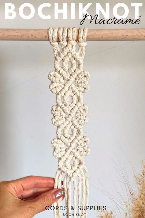 Struggling to find unique and beautiful home decor ideas?

Discover the Macrame Diamond Lace Knot Pattern! Many DIY projects are too complicated or time-consuming, but this one is different.

Transform string into stunning decor with easy-to-follow steps, perfect for any skill level. Imagine your home beautifully enhanced by your own macrame creations.

Click for the tutorial, pin for later, and follow for more DIY tips. Shop www.bochiknot.com for the best macrame cords and supplies. Diy Macrame Projects, Macrame Cords, Macrame Bracelet Diy, Knot Pattern, Macrame Lace, Macrame Supplies, Macrame Knots Pattern, Macrame Knot, Macrame Patterns Tutorials