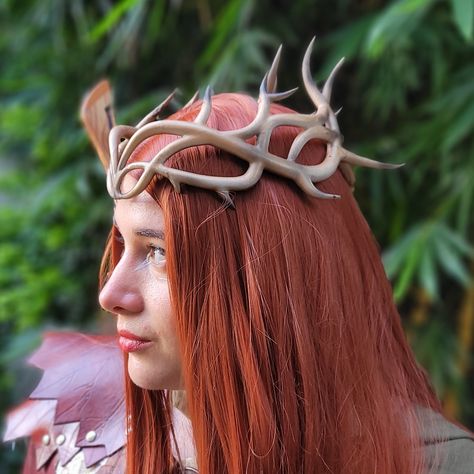 Regal Antler Crown 3D Print Model for Cosplay & Home Decoration Antler Crown Diy, Antler Cosplay, Druid Crown, Antler Tiara, Cosplay Antlers, Cowboy Witch, Keyleth Cosplay, Velaris Starfall, Antler Headpiece