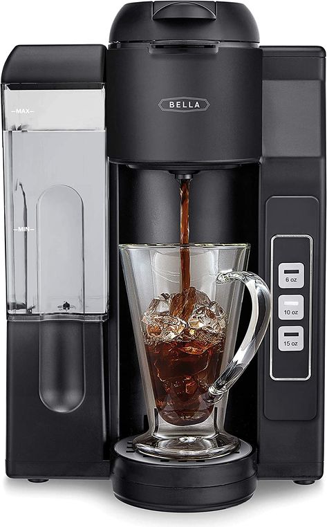 Amazon.com: BELLA Single Serve Coffee Maker, Dual Brew, K-cup Compatible - Ground Coffee Brewer with Removable Water Tank & Adjustable Drip Tray, Perfect for Travel: Home & Kitchen Dual Coffee Maker, Coffee Rack, Coffe Maker, Flavor Water, Single Serve Coffee Maker, Coffee Inspiration, Coffee Maker Machine, Capsule Coffee Machine, Coffee Ideas