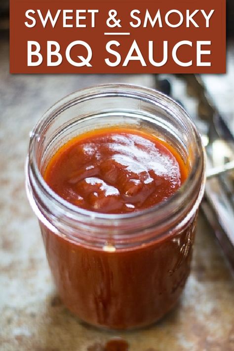 This is an easy, 20-minute Sweet and Smoky Homemade BBQ Sauce recipe that will make your summer BBQs go from great to AMAZING! Make a double batch and keep leftovers in the freezer for ease and convenience! #bbq #sauce #condiment #sweet #smoky Pineapple Bbq Sauce Recipe, Pineapple Bbq Sauce, Homemade Bbq Sauce Recipe, Homemade Bbq Sauce, Homemade Sauce Recipes, Bbq Sauce Recipe, Bbq Sauce Homemade, Homemade Bbq, Homemade Sauce