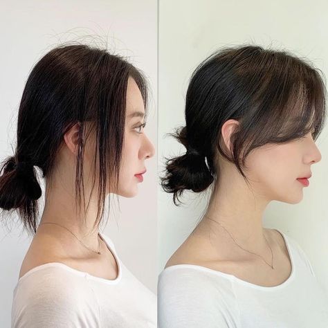 Korean Curtain Bangs, Bangs Styles, Hair Style Korea, How To Cut Bangs, Bangs With Medium Hair, Hairstyles For Layered Hair, How To Style Bangs, Long Hair With Bangs, Short Hair With Bangs