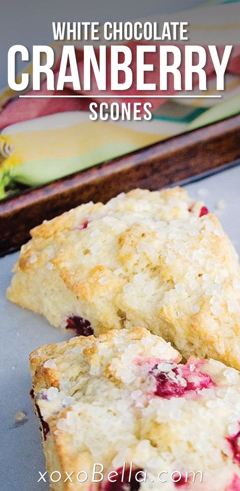 image of white chocolate cranberry scones. Cranberry And White Chocolate Scones, Berry White Chocolate Scones, White Chocolate Cranberry Scones, Scone Recipes Easy, Cranberry Scones Recipe Easy, Christmas Scones Recipe, How To Make Scones Easy, Scones Recipe Easy 3 Ingredients, Fluffy Scones Recipe