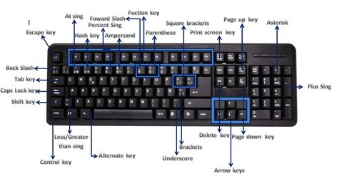 Parts Of The Computer Keyboard, Parts Of Keyboard, Pc Shortcuts, Computer Excel, Microsoft Word Lessons, Computer Keys, Computer Lab Lessons, Computer Course, Computer Code