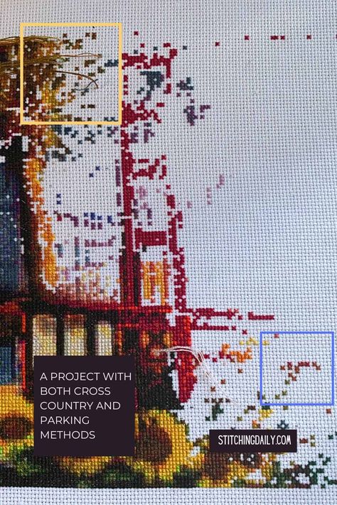 How to Cross Stitch With Multiple Colors - Stitching Daily Temperature Cross Stitch Pattern, Convert Picture To Cross Stitch Pattern, Cross Stitch On Wire Mesh, How To Wash Finished Cross Stitch, Full Coverage Cross Stitch, Famous Painting Cross Stitch Pattern, Cross Stitch Projects, Cross Stitch Thread, Cross Stitching