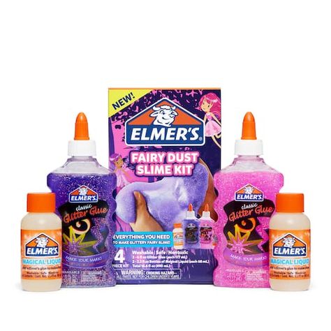 Buy the Elmer's® Fairy Dust Slime Kit at Michaels. Use this kit by Elmer's to create fun glittery fairy slime. Use this kit by Elmer's to create fun glittery fairy slime. This kit includes everything you need and instructions to make the slime. Kids will love the whole experience of making the slime to then playing with it. Details: Pink and purple 4 pieces Washable Nontoxic Conforms to ASTM D-4236 For ages 3 and up | Elmer's® Fairy Dust Slime Kit By Elmers | Michaels® Fairy Slime, Panda Bedroom, Slime Kits, Tactile Activities, Galaxy Slime, Slimes Supplies, Slime Party, Chelsea Doll, Slime Kit