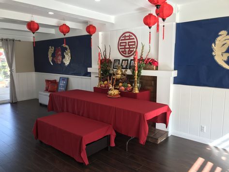 Le Dinh Hon Decoration, Vietnamese Engagement Party, Tea Ceremony Decorations, Vietnamese Wedding Decorations, Dam Hoi Decorations, Vietnamese Tea Ceremony Decorations, Vietnamese Tea Ceremony, Tea Ceremony Wedding Vietnamese Decor, Chinese Wedding Decor Tea Ceremony