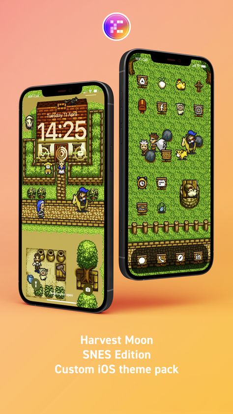 Harvest Moon Theme, Moon Themed Home Screen, Harvest Moon Wallpaper, Harvest Moon Video Game, Harvest Moon Ds, Harvest Moon Cross Stitch, Harvest Moon Game, Store Image, Apple Ios