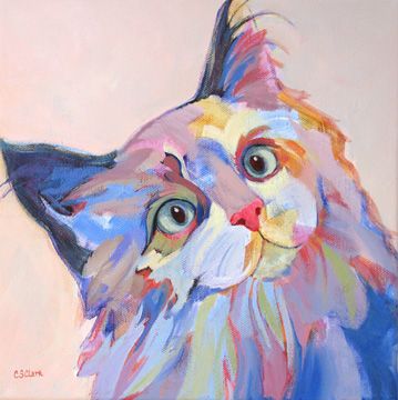 “Question Everything”    sold by Carolee Clark 10″ x 10″ x 3/4″ acrylic on wrapped canvas Posca Art, Watercolor Cat, Cat Supplies, Cat Painting, Watercolor Animals, Cat Drawing, Original Fine Art, Animal Paintings, 그림 그리기