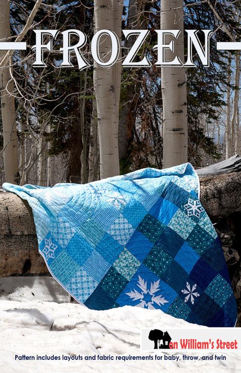 Frozen Quilt Pattern by OnWilliamsStreet on Etsy Frozen Quilt, Frozen Pattern, Snowflake Quilt, Modern Quilt Pattern, Snowman Quilt, Big Block Quilts, Paper Pieced Quilt, Mystery Quilt, Pdf Quilt Pattern