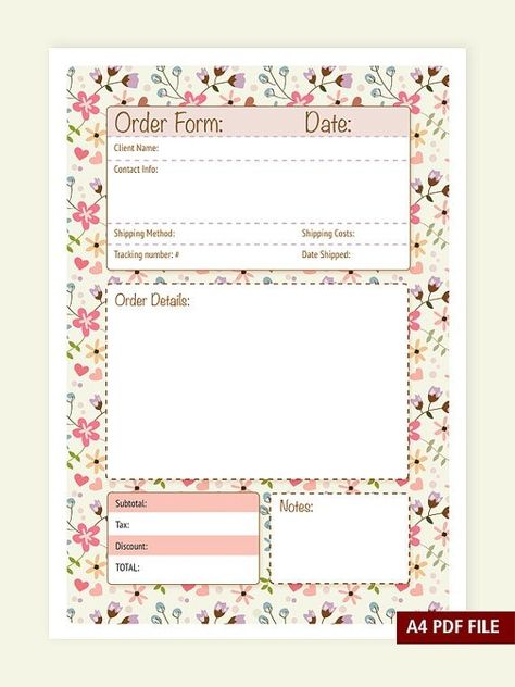 Cute Tips, Cake Order Forms, Work Function, Free Printable Crafts, Business Printables, Order Form Template, Handmade Inspiration, Form Template, Format Order