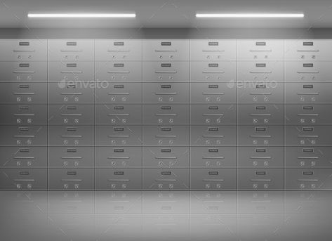 Safety Deposit Boxes in Bank Realistic Vector #AD #Boxes, #Aff, #Deposit, #Safety, #Vector Bank Vault, Person Illustration, Bank Safe, Safe Deposit Box, Deposit Box, Shoe Box, Game Design, Free Stock Photos, Lockers