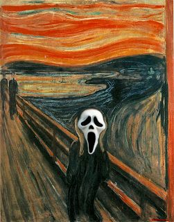 FHT: Visualizar "The Ghostface is based on The Scream painting by Edvard Munch" The Scream Painting, Ghostface Aesthetic, Munch Scream, Scream Parody, Screaming Drawing, Scream Painting, Colorized History, Scream Art, Ghostface Scream