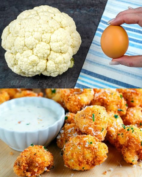 These Crispy Parmesan Cauliflower Bites are an irresistible, healthy snack perfect for game day or any casual gathering. Bite-sized cauliflower florets are coated in a crunchy panko and parmesan crust, seasoned with bold Creole or Cajun spices, and fried to golden perfection. Whether you enjoy them alone or with a dipping sauce, these crispy bites will become your new go-to snack, replacing microwave popcorn for good! Preparation Time: 10 minutes Cook Time: 20 minutes Total Time: 30 minutes Serv Banana Cobbler, Crispy Parmesan Cauliflower, Homemade Seed Crackers, Gi Recipes, Cajun Spices, Parmesan Cauliflower, Healthy Snack Alternatives, Blue Cheese Dip, Spiced Cauliflower