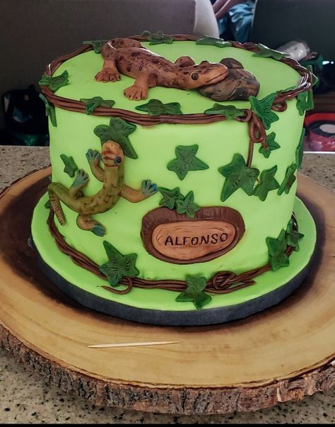 Lizard Birthday Cake, Lizard Cake, Cake Piping, Cake Kit, Decor Cake, Kit Kat, Cake Ideas, Birthday Ideas, Piping