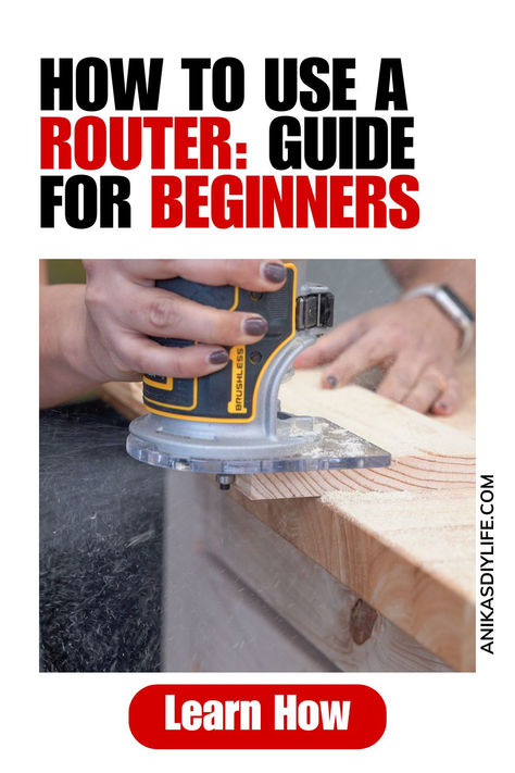 Learn how to use a router with this easy-to-follow guide and video. Learn to select the right bit, set up the router, and make cuts safely and efficiently. #anikasdiylife Router Tips And Tricks, How To Use A Router, How To Use A Router For Beginners, Router Bits Chart, Reclaimed Lumber Projects, Homemade Router Table, Router Guide, Router Techniques, Router Signs