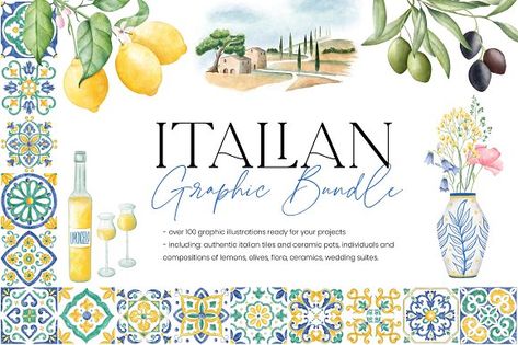 Italy Tiles, Italian Pattern, Tile Design Pattern, Wedding Watercolor, Summer Illustration, Custom Stationery, Summer Projects, Passion Project, Watercolor Wedding