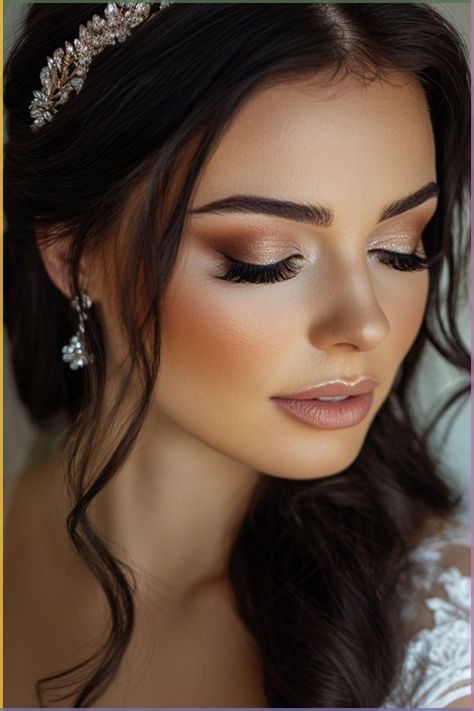 Wedding Make Up Natural Glam, Barbie Glam Makeup, Surreal Makeup, Makeup Aesthetic Ideas, Braut Makeup, Glam Bride Makeup, Perfect Wedding Makeup, Prom Makeup For Brown Eyes, Gorgeous Bridal Makeup