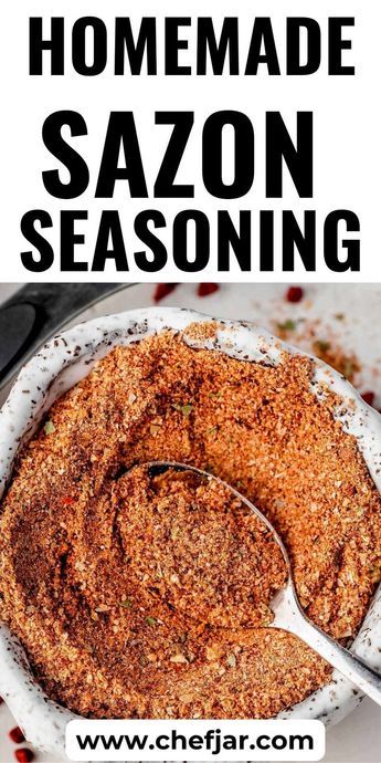 Make Homemade Sazon Seasoning! Elevate your dishes with this flavorful blend. Perfect for adding a burst of taste to your meals. Seasoning Blend For Chicken, Homemade Sazon Seasoning, Sazon Seasoning Recipes, Season Salt Recipe, Homemade Sazon, Goya Sazon Recipe, Sazon Recipe, Diy Seasonings, Sazon Seasoning