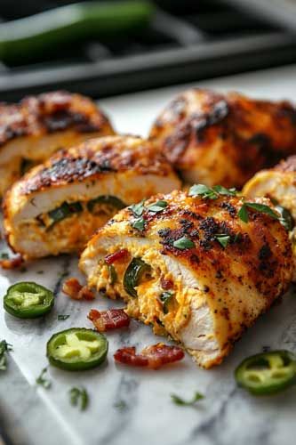 Jalapeño Popper Stuffed Chicken: The Perfect Recipe for Your Keto Diet Jalapeno Popper Hasselback Chicken, Smoked Jalapeno Popper Chicken, Jalapeño Stuffed Chicken Breast, Jalapeño Popper Chicken Bake, Chicken Stuffed Jalapeno Peppers, Jalepeno Popper Stuffed Chicken, Jalapeño Chicken Recipes, Jalapeno Stuffed Chicken Breast, Jalapeno Stuffed Chicken