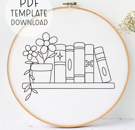 Free Printable Embroidery Patterns Templates, Bookish Embroidery Patterns, Free Printable Embroidery Patterns, Bookshelf Embroidery, Embroidery Patterns Templates, Embroidery Templates Free Printable, Printable Embroidery Patterns, Embroidery Template, Embroidery Book