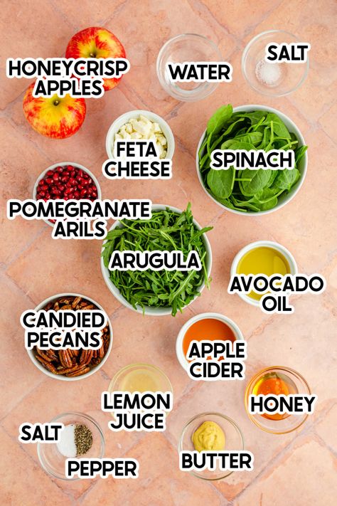 Pomegranate Salad Dressing Recipes, Pomegranate Feta Salad, Apple Pomegranate Salad, Pomegranate And Feta Salad, Pomegranate Kale Salad, Pomegranate Salad Dressing, Pomegranate Uses, Pomegranate Recipes Salad, Apple Cranberry Salad