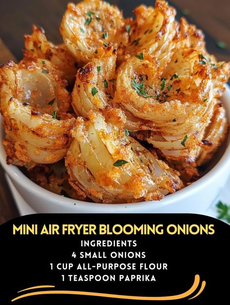 Mini Air Fryer Blooming Onions – Tnextrecipes Onion Blossom Recipe, Mini Air Fryer, Blooming Onions, Easy Cooking Ideas, Blooming Onion Recipes, Blooming Onion, Air Fryer Oven Recipes, Dump Meals, Onion Recipes