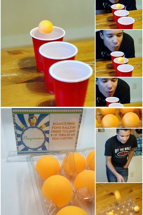 Fun Minute to Win It Games with Ping Pong Balls - Fun Party Pop Ping Pong Ball Games For Kids, Minute To Win It Games For Teens, Birthday Party Games For Teens, Party Games For Teens, Ping Pong Games, Pong Game, Recreation Therapy, Night Parties, Cup Games