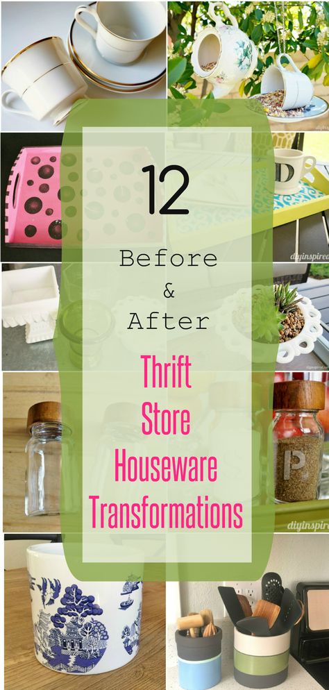 Thrift Store Housewares Transformations Thrift Store Crafts Upcycling, Thrift Store Diy Projects, Diy Thrift Store Crafts, Vintage Thrift Stores, Thrift Store Makeover, Thrift Store Diy, Thrift Store Shopping, Thrift Store Furniture, Thrift Store Crafts