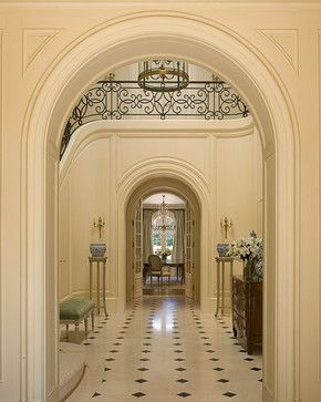 Classical French Chateau traditional entry French Chateau Foyer, French Chateau Entrance, French Chateau Entryway, French Chateau Library, Sims Chateau, Towels Photoshoot, Traditional Entryway Ideas, Classic Entrance, Georgian Estate