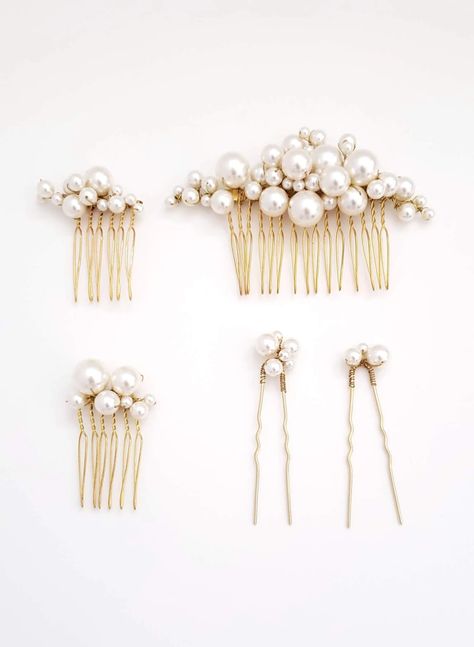 Hair Adornments - headpieces, hair vines, headbands, hairpins | Twigs & Honey ®, LLC Hair Pins Diy, Pearl Bridal Comb, Hair Accessories Pins, Bead Hair Accessories, Pearl Hair Combs, Gold Hair Pin, Hair Accessories Pearl, Pearl Pin, Hair Adornments