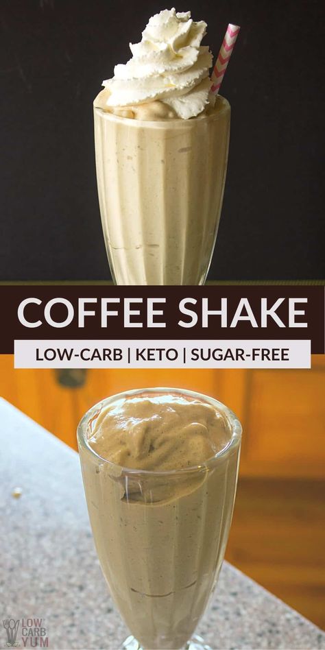 Sugar-Free Milkshake With Coffee | Low Carb Yum Low Carb Protein Shake, Keto Iced Coffee, Low Carb Coffee, Keto Protein Shakes, Keto Milkshake, Low Carb Protein Shakes, Keto Carbs, Protein Shake Recipe, Iced Coffee Protein Shake Recipe